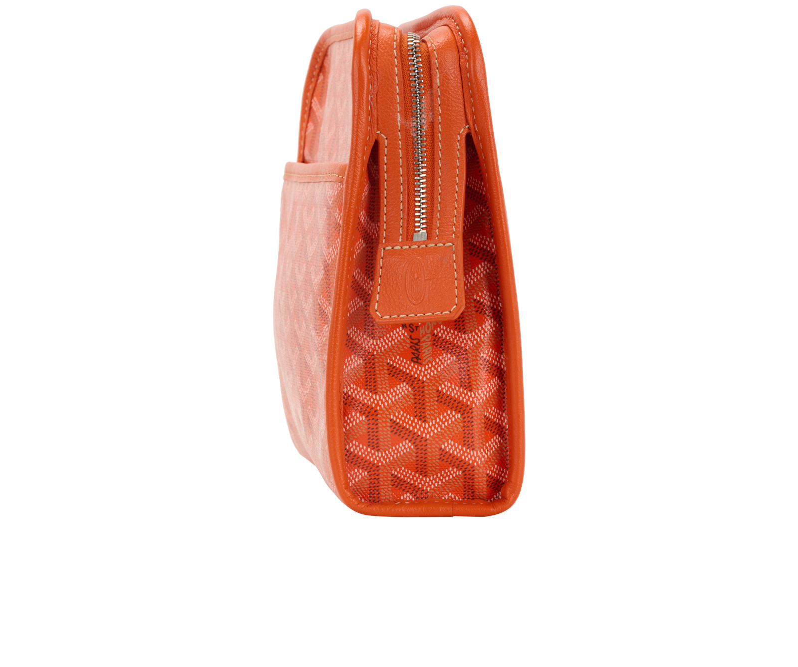 Goyard Jouvence Toiletry Pouch, &pound;650, Accessories, Orange, Canvas, Bottom view
